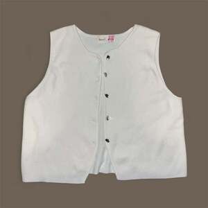 White Button-Up Women's Sweater Vest